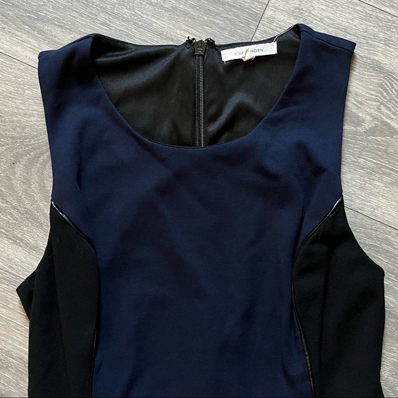 41 Hawthorn Finola Colorblock Zipper Detail Dress in Black and Navy. Size S - Picture 2 of 7